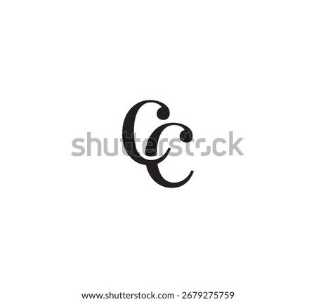 Elegant Serif Monogram Logo with Overlapping Initial Letters – Vintage and Modern Branding Design cc