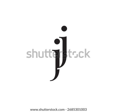 Elegant Serif Monogram Logo with Overlapping Initial Letters – Vintage and Modern Branding Design jj