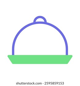 An elegant serving dome illustration, perfect for showcasing food service. Minimal and clean design.
