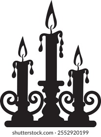 Elegant Set of Candle Silhouettes: Vector Collection