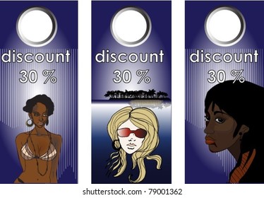 elegant set of coupons - vector illustration