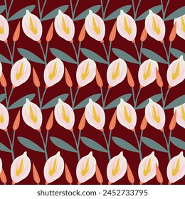 Elegante conjunto de patrones florales en estilo dibujado a mano sobre fondo beige. Conveniente para el Fondo de pantalla de la temporada de primavera, estampados de tela