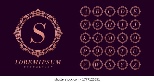 elegant set font monogram logo collection