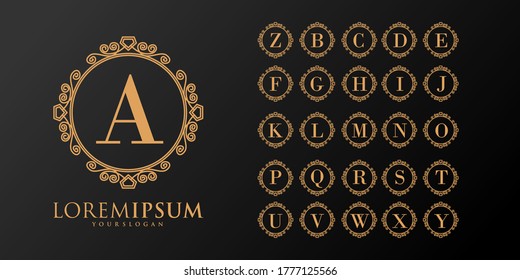 elegant set font monogram logo collection