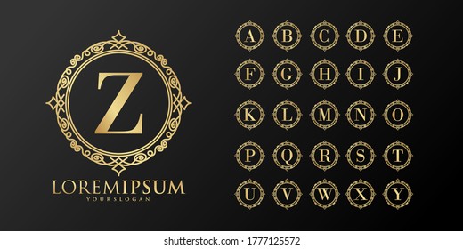 elegant set font monogram logo collection