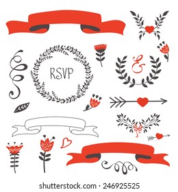 Elegant set of grahic design elements. Vector illustration