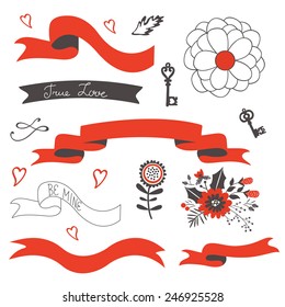 Elegant set of grahic design elements. Vector illustration