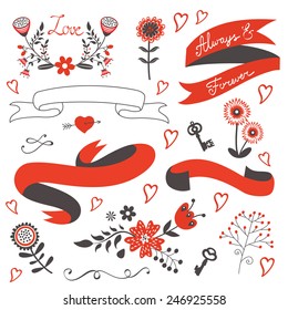 Elegant set of grahic design elements. Vector illustration