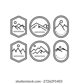 Elegant set of mountain logos perfect for adventure and travel branding
