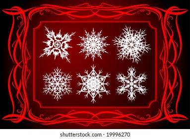 Elegant set of snowflakes.