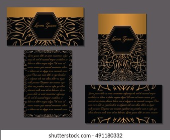 Elegant set of two brochures. Nice hand-drawn vector illustration
