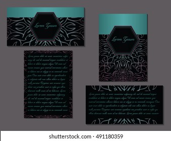 Elegant set of two brochures. Nice hand-drawn vector illustration
