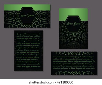 Elegant set of two brochures. Nice hand-drawn vector illustration