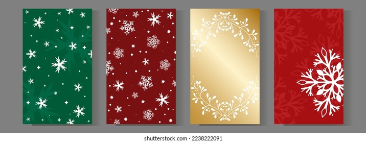 Elegant set of vector illustrations in new year style