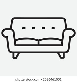 Elegant Settee Icon in Modern Line Art Style
