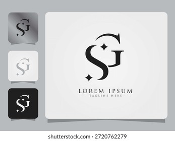 Elegant SG Monogram Logo Concept with Star Accents