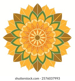 Elegant Shades of Yellow Mandala Art for Creative Design Project