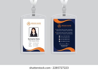 Plantilla de tarjeta de identificación de forma elegante