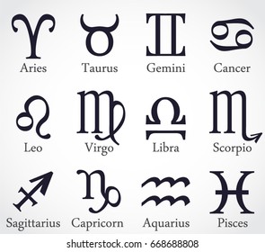 elegant shape modern design zodiac symbols set