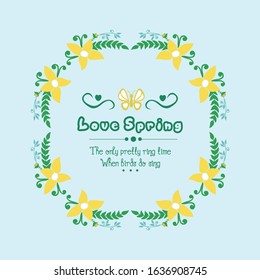 Elegant shape Pattern of leaf and floral frame, for love spring card design. Vector