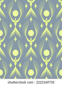 Elegant Shape Raven Illustration, Animal skin feathers, Birds, simple design tail, world planets soft lines, with color sets: Cyan Blue, Black and white, Cream, Azure Blue, Viridian, backgrounds 