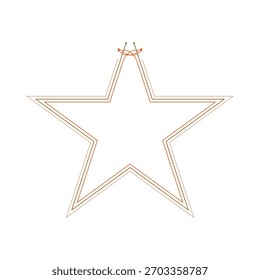 Elegant Shape Star Outline Vector Illustration - Minimalist Geometric Monogram Logo Design in Copper Wireframe Style