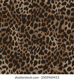 Elegant shape vector blurred earth skin tones trendy leopard animal skin wild life hand drawn seamless pattern wrapping paper decorative, womenswear ready to print canvas repeatable pattern 