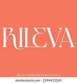 Elegant sharp serif alphabet display font vector with swoosh alternate. Unique font