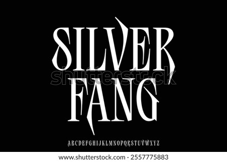 Elegant sharp serif alphabet display font vector. Silver fang typeface