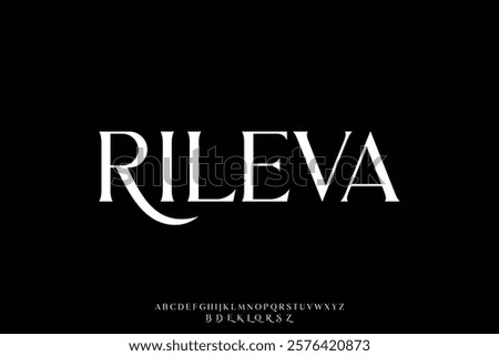 Elegant sharp serif alphabet display font vector with swoosh alternate
