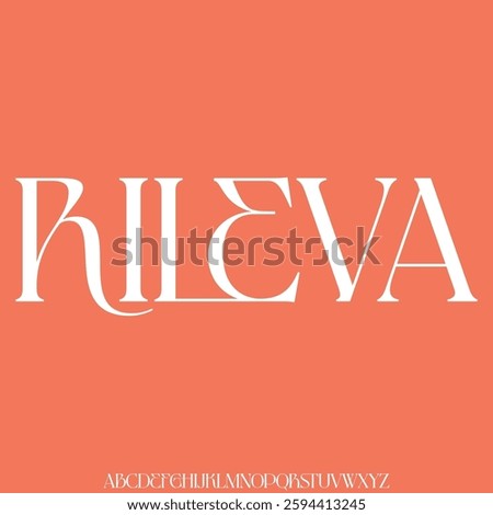 Elegant sharp serif alphabet display font vector with swoosh alternate. Unique font