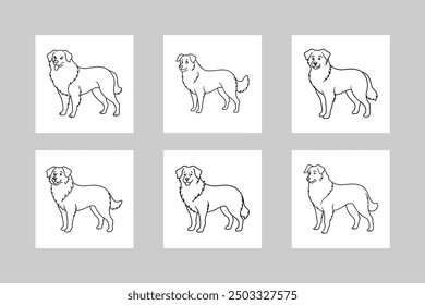 Elegant Shepherd Line Art Vector Illustration. Single Line Design.