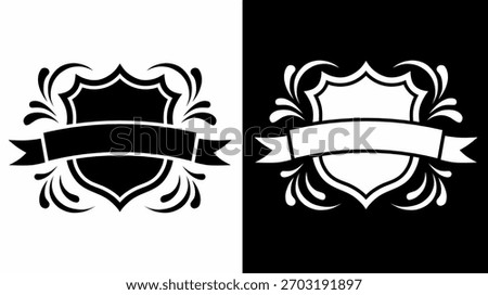 Elegant Shield Crest Banner Vector Design for Logos and Emblems