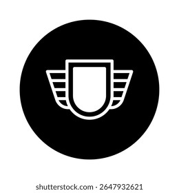 Elegante escudo emblema em círculo preto fundo vetor ilustração para criação de design e branding conceito