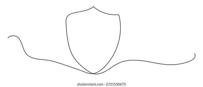Logotipo de escudo elegante com linhas fluindo no fundo branco. proteção, segurança, símbolo. ilustração vetorial.