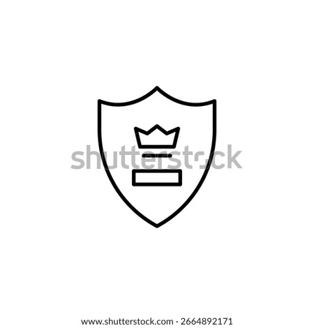Elegant Shield Symbolizing Royalty With A Modern Minimalist Design In Linear Style