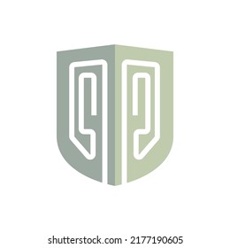 Elegant shield vector logo colored by pastel colors. Suitable for company, school, institution, government, and organization.