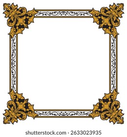 Elegant Shine Ornamental Frames with Gold Decorative Premium Detail Vector
