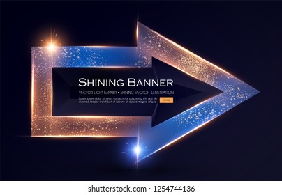 Elegant Shining Arrow Banner With Glitter Light Effect. Vector Illusratration