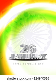 Elegant shining background design for Indian republic day with Asoka wheel. vector illustration