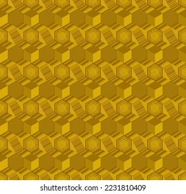 Elegante, leuchtende, reiche, sechseckige, nahtlose Muster-Fliesen für reichhaltige und gefeierte Designs, Cover, Poster, Hintergrund, Tapeten, Gewebe, Textilien und Drucke

