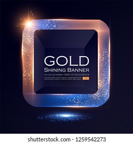 Elegant Shining Square Banner with Glitter Light Effect. Vector illusratration