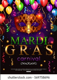 Elegant shiny background for Mardi Gras carnival