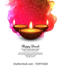 Elegant Shiny Diwali Festival Design; 