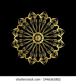 Elegant shiny gold mandala with luxury concept. fit for logo,element design,tile,decoration,invitation,greeting,etc.