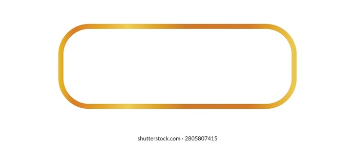 A elegant and shiny gold rounded rectangle frame suitable for banners, labels, or decorative text boxes. This luxury metallic border adds a premium touch to your design projects.