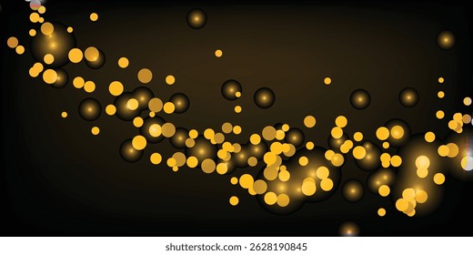 Elegant Shiny Golden Dots Pattern Seamlessly Floating Over a Rich Black Surface, Radiant Golden Dot Scatter on a Smooth Dark Black Background for Premium Design Projects