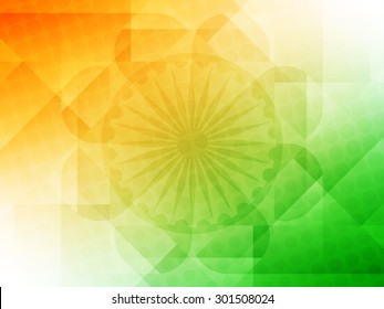 Elegant shiny Indian flag theme vector background.