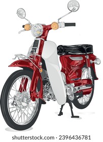 an elegant and shiny red classic motorbike