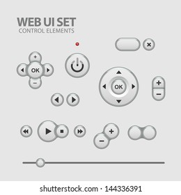 elegant Shiny Web UI Elements Design Gray. Elements: Buttons, Switchers, Slider